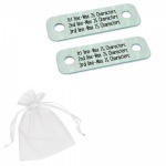 Personalised Three Lines Metal Brushed Steel Trainer Shoe Lace Tags